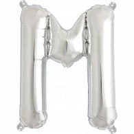 Not Specified Small Letter Balloon M - 41cm Silver - Air Filled Only Letters, Number & KITS - AIR FILLED