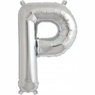 Not Specified Small Letter Balloon P - 41cm Silver - Air Filled Only