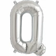 Not Specified Small Letter Balloon Q - 41cm Silver - Air Filled Only