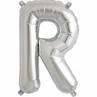 Not Specified Small Letter Balloon R - 41cm Silver - Air Filled Only