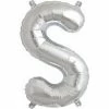 Not Specified Letters, Number & KITS - AIR FILLED Small Letter Balloon S - 41cm Silver - Air Filled Only