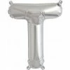 Not Specified Letters, Number & KITS - AIR FILLED Small Letter Balloon T - 41cm Silver - Air Filled Only