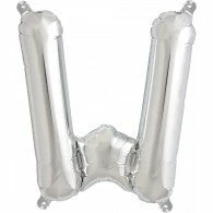 Not Specified Letters, Number & KITS - AIR FILLED Small Letter Balloon W - 41cm Silver - Air Filled Only