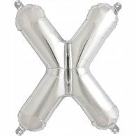 Not Specified Small Letter Balloon X - 41cm Silver - Air Filled Only