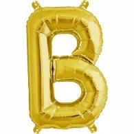 Not Specified Letters, Number & KITS - AIR FILLED Small Letter Balloon B - 41cm Gold - Air Filled Only