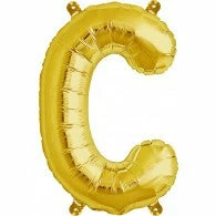 Not Specified Small Letter Balloon C - 41cm Gold - Air Filled Only Letters, Number & KITS - AIR FILLED