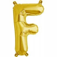 Not Specified Small Letter Balloon F - 41cm Gold - Air Filled Only Letters, Number & KITS - AIR FILLED