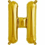 Not Specified Small Letter Balloon H - 41cm Gold - Air Filled Only Letters, Number & KITS - AIR FILLED