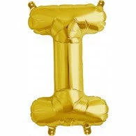 Not Specified Small Letter Balloon I - 41cm Gold - Air Filled Only Letters, Number & KITS - AIR FILLED