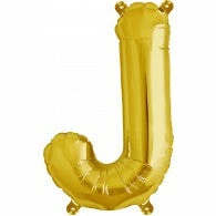 Not Specified Small Letter Balloon J - 41cm Gold - Air Filled Only