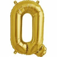 Not Specified Letters, Number & KITS - AIR FILLED Small Letter Balloon Q - 41cm Gold - Air Filled Only