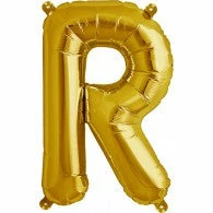Not Specified Small Letter Balloon R - 41cm Gold - Air Filled Only Letters, Number & KITS - AIR FILLED
