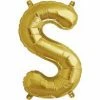 Not Specified Letters, Number & KITS - AIR FILLED Small Letter Balloon S - 41cm Gold - Air Filled Only