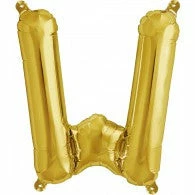 Not Specified Small Letter Balloon W - 41cm Gold - Air Filled Only Letters, Number & KITS - AIR FILLED