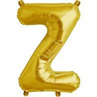 Not Specified Letters, Number & KITS - AIR FILLED Small Letter Balloon Z - 41cm Gold - Air Filled Only