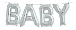 Not Specified Letters, Number & KITS - AIR FILLED Silver BABY Letter Balloon Foil Kit - Air Fill Only