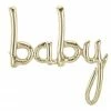 Haydens Script Balloons - AIR FILLED Baby Balloon White Gold Script - Air Fill Only