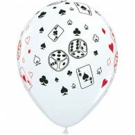 Not Specified Casino Cards & Dice Balloons - Singles Or Packs - Helium Filled Or Flat Printed Balloons