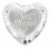 Not Specified Send Balloons Heart Shape Just Married Foil Balloon