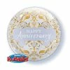 Not Specified Happy Anniversary Bubble Balloon - Clear With Gold Send Balloons