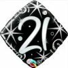 Not Specified 21st Bithday Balloon - Silver & Black Send Balloons