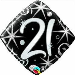 Not Specified 21st Bithday Balloon - Silver & Black Send Balloons
