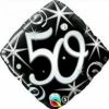 Not Specified Send Balloons 50th Balloon - Diamond Shape Silver & Black