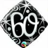 Not Specified 60th Birthday Balloon - Diamond Shape Balck & Silver Send Balloons