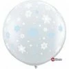 Not Specified Christmas Round Snowflakes Clear Balloon 90cm