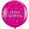 Party Planet Happy Birthday Large Round Balloon - Pink 90cm Pinks