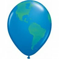 Not Specified Printed Balloons World Balloons Blue - Singles Or Packs - Helium Filled Or Flat