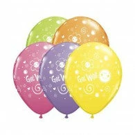 Not Specified Get Well Balloons Floral Assorted - Singles Or Packs - Helium Filled Or Flat Printed Balloons