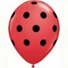 Not Specified Polka Dot / Ladybug Balloons Red W/ Black Dots - Singles Or Packs - Helium Filled Or Flat Printed Balloons