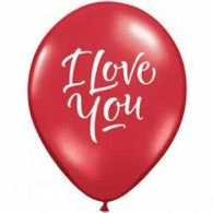 Not Specified Printed Balloons I Love You Balloons Red - Singles Or Packs - Helium Filled Or Flat