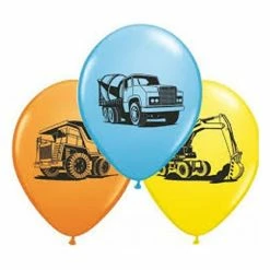 Not Specified Construction Truck Balloons Assorted - Singles Or Packs - Helium Filled Or Flat