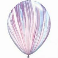 Not Specified Printed Balloons Marble Balloons Pink / Purple / Blue- Singles Or Packs - Helium Filled Or Flat