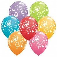 Not Specified Printed Balloons Heart Balloons Assorted - Singles Or Packs - Helium Filled Or Flat