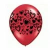 Not Specified Heart Balloons Red W/ Black Hearts - Singles Or Packs - Helium Filled Or Flat