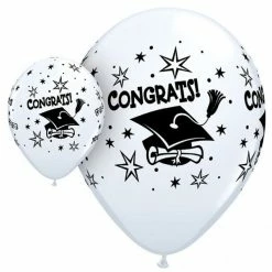 Not Specified Graduation Congrats Balloons - Singles Or Packs - Helium Filled Or Flat Printed Balloons
