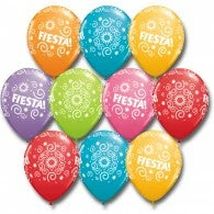Not Specified Printed Balloons Fiesta Balloons Assorted - Singles Or Packs - Helium Filled Or Flat