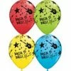 Not Specified Printed Balloons Rock & Roll Balloons Assorted- Singles Or Packs - Helium Filled Or Flat