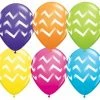 Not Specified Printed Balloons Chevron Balloons Assorted - Singles Or Packs - Helium Filled Or Flat