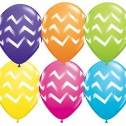 Not Specified Printed Balloons Chevron Balloons Assorted - Singles Or Packs - Helium Filled Or Flat