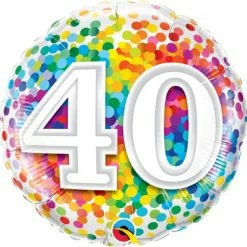 Not Specified Send Balloons 40th Birthday Balloon - Confetti
