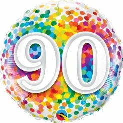 Not Specified Send Balloons 90th Birthday Balloon - Confetti