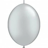 Not Specified Linking Balloons Quick Link Metallic Silver Latex Balloon Pack Of 10