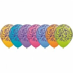 Not Specified Printed Balloons Damask Balloons Assorted - Singles Or Packs - Helium Filled Or Flat