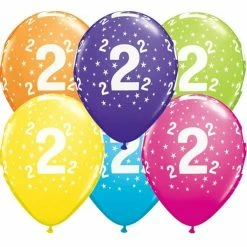 Not Specified 2nd Birthday Balloons Assorted - Single Or Pack - Helium Filled - Flat Printed AGES