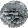 Metero Tissue Paper Puff Ball - Silver / Grey