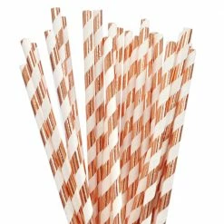 Not Specified Rose Gold Straws Pk25